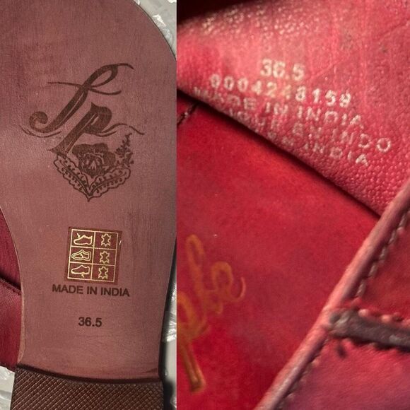 Free People Sant Antoni Slide Sandals Red Leather Toe Loop Slip-On EU 36.5 US 6. - Picture 12 of 13